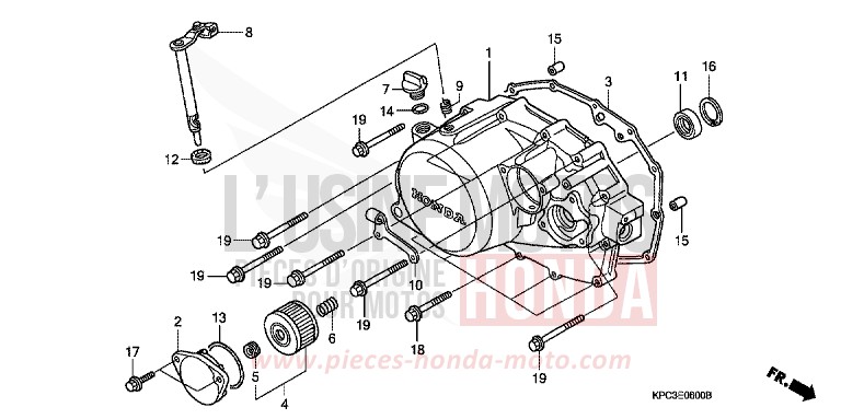 RIGHT CRANKCASE COVER for Varadero 125 RICH RED METALLIC (R255) from 2001